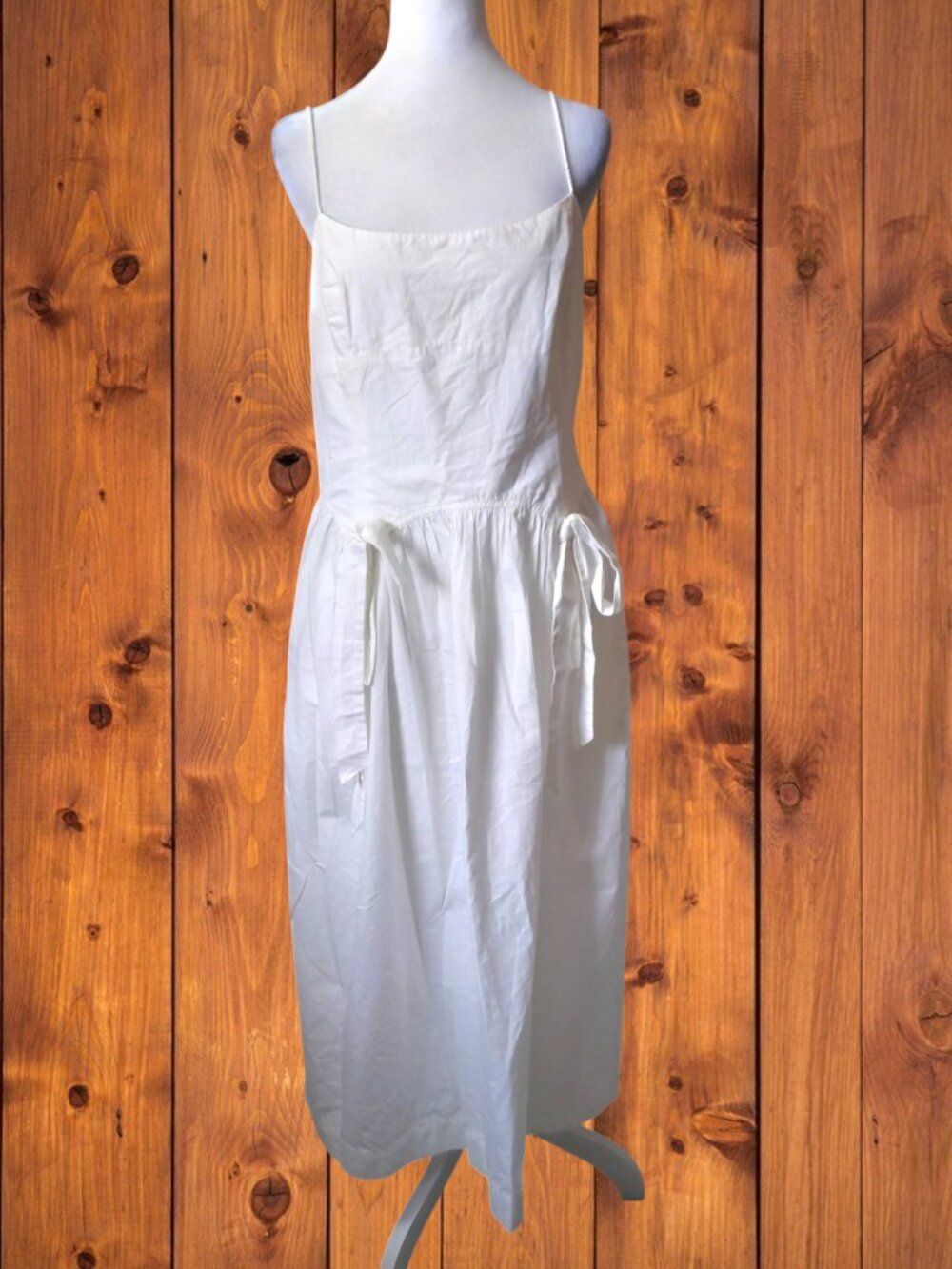 Damson Madder Penelope Apron Midi Dress White UK 14 / US 10 Contemporary